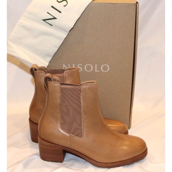 Nisolo Women's Ana Go To Heeled Chelsea Boot Almond NIB $250 - Picture 4 of 6